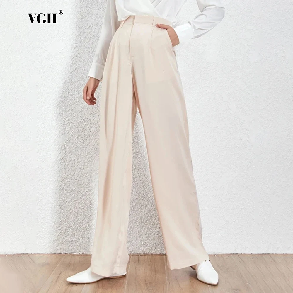 VGH Minimalist Soild Pants For Women High Waist Spliced Zipper Vintage Casual Loose Wide Leg Trousers Female Fashion Clothes New
VGH Minimalist Soild Pants For Women High Waist Spliced Zipper Vintage Casual Loose Wide Leg Trousers Female Fashion Clothes New