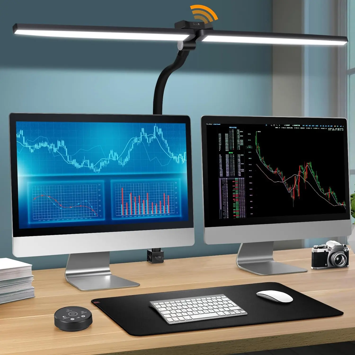Led Desk Lamp for Office Home, Eye Caring Architect lamp with Clamp, Dual Screen Computer Monitor Gooseneck Smart Desk Lights
Led Desk Lamp for Office Home, Eye Caring Architect lamp with Clamp, Dual Screen Computer Monitor Gooseneck Smart Desk Lights