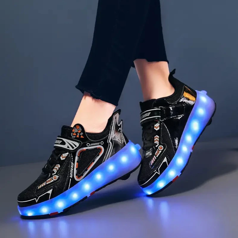 Children's Casual Shoes with LED Detachable Wheels Roller Skates Wear-resistant Comfortable Lightweight Sports Shoes for Kids
Children's Casual Shoes with LED Detachable Wheels Roller Skates Wear-resistant Comfortable Lightweight Sports Shoes for Kids
