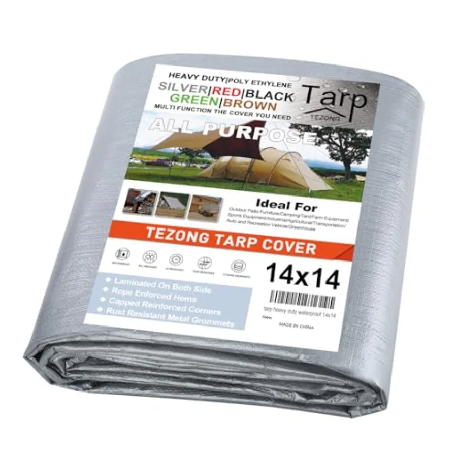 Tarps Heavy Duty Waterproof 14x14ft, Tarp 12Mil Plastic Tarpaulin Outdoor Tarp Cover for Emergency Rain, Patio Furniture, Wood,
Tarps Heavy Duty Waterproof 14x14ft, Tarp 12Mil Plastic Tarpaulin Outdoor Tarp Cover for Emergency Rain, Patio Furniture, Wood,