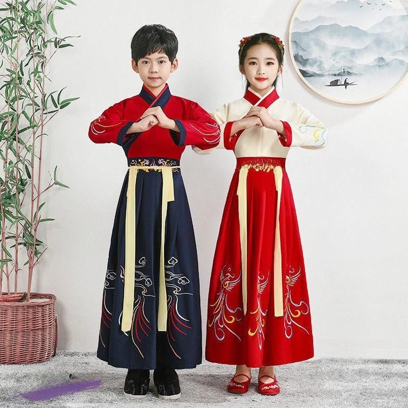 Hanfu Children's National Learning Costume Primary School Students Book Boys Girls Traditional Outfit Spring Summer Performan...
Hanfu Children's National Learning Costume Primary School Students Book Boys Girls Traditional Outfit Spring Summer Performan...