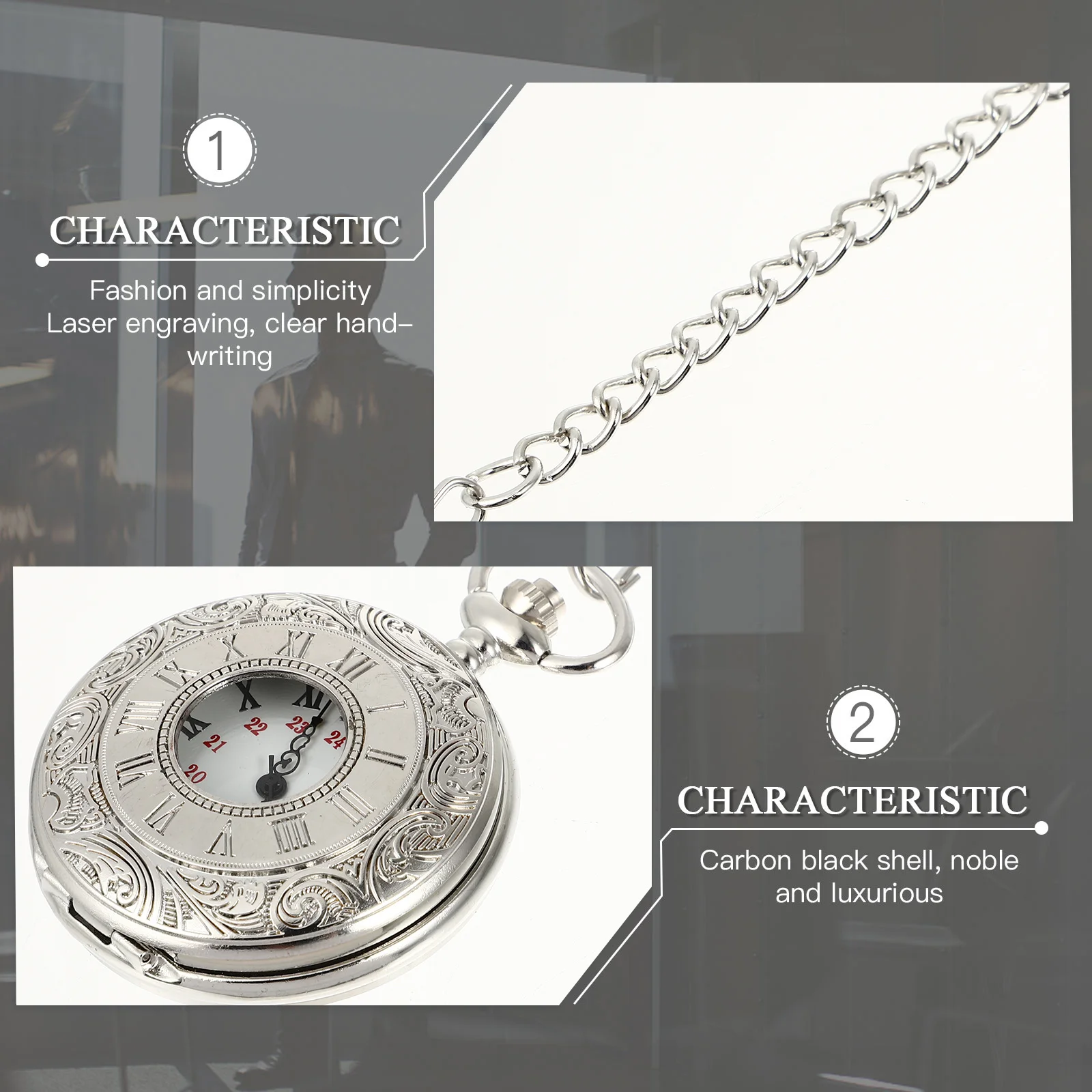 Roman Numerals Pocket Watch Vintage Style Engraved Zinc Alloy Decorative Gift for Men Women Special Occasion Watch Necklace
Roman Numerals Pocket Watch Vintage Style Engraved Zinc Alloy Decorative Gift for Men Women Special Occasion Watch Necklace
