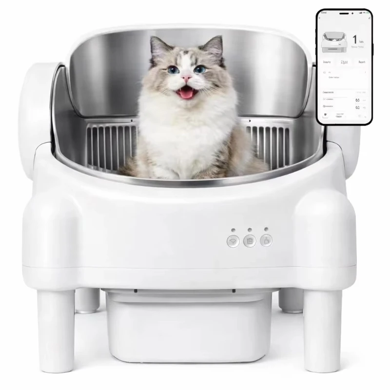 Smart automatic cleaning cat litter box, garbage screening stainless steel tray, safety sensor, 75 liters large capacity
Smart automatic cleaning cat litter box, garbage screening stainless steel tray, safety sensor, 75 liters large capacity