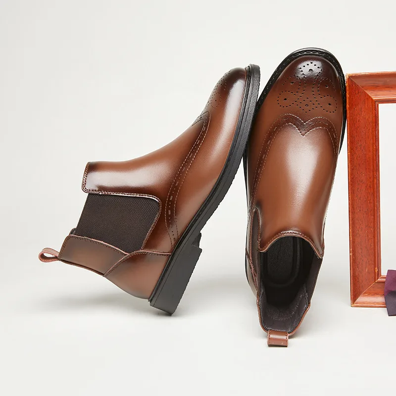 Men's Spring Style Business High Top Leather Formal Shoes Genuine Leather British Short Boots Casual Men Flats Loafers туфли
Men's Spring Style Business High Top Leather Formal Shoes Genuine Leather British Short Boots Casual Men Flats Loafers туфли