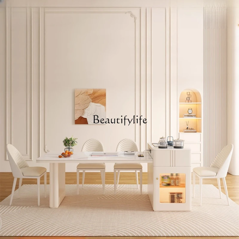 Cream wind rock slab island table tea table integrated retractable small apartment high-end household light luxury restaurant
Cream wind rock slab island table tea table integrated retractable small apartment high-end household light luxury restaurant