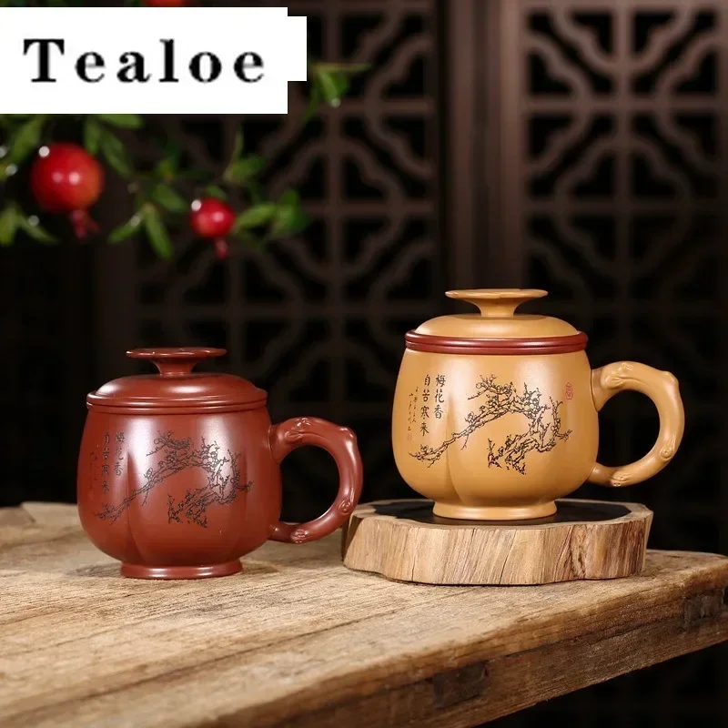400ml Chinese Purple Clay Tea Mug With Lid And Strainer Handmade Plum Blossom Tea Cup Yixing Zisha Teacup Tea Maker Drinking
400ml Chinese Purple Clay Tea Mug With Lid And Strainer Handmade Plum Blossom Tea Cup Yixing Zisha Teacup Tea Maker Drinking
