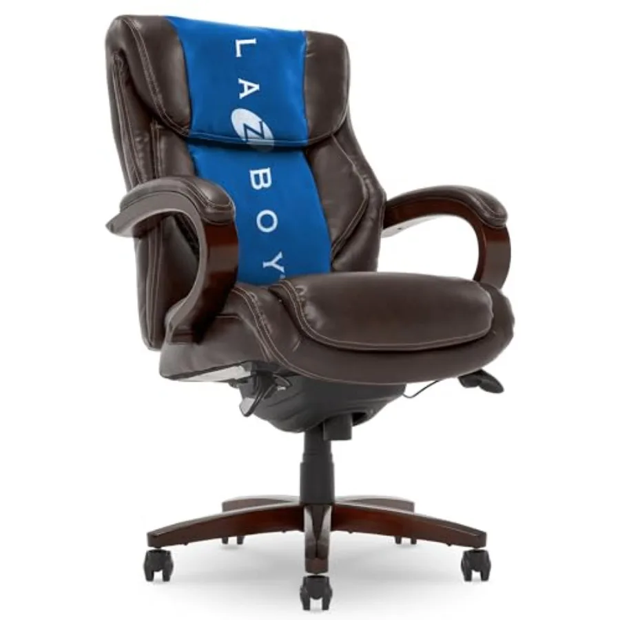 ® Bellamy Executive Office Chair with Memory Foam Cushions, Real Wood Arms and Swivel Base, Waterfall Seat Edge, Faux Bonded Le
® Bellamy Executive Office Chair with Memory Foam Cushions, Real Wood Arms and Swivel Base, Waterfall Seat Edge, Faux Bonded Le