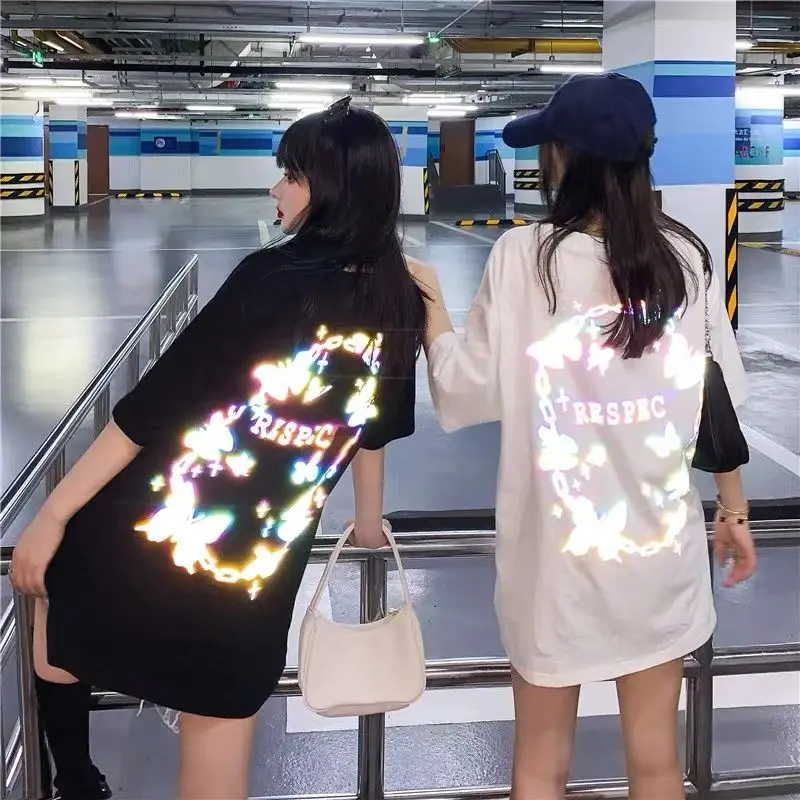 Cotton Butterfly Printing Reflection Women's Short Sleeve T-shirt Summer Outfit Aesthetic Clothing Clearance Baggy Top Female
Cotton Butterfly Printing Reflection Women's Short Sleeve T-shirt Summer Outfit Aesthetic Clothing Clearance Baggy Top Female