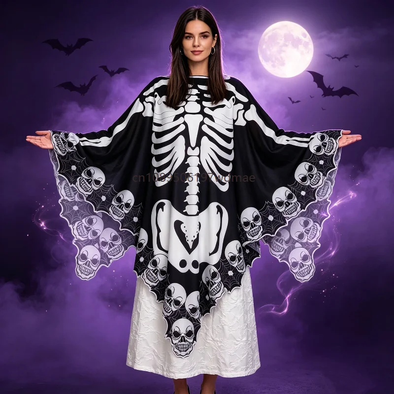 Gothic Skeleton Print Cape Women Halloween Cosplay Shawl Day of The Dead Festival Party Colorful Skull Shawl Dress Up Accessory
Gothic Skeleton Print Cape Women Halloween Cosplay Shawl Day of The Dead Festival Party Colorful Skull Shawl Dress Up Accessory