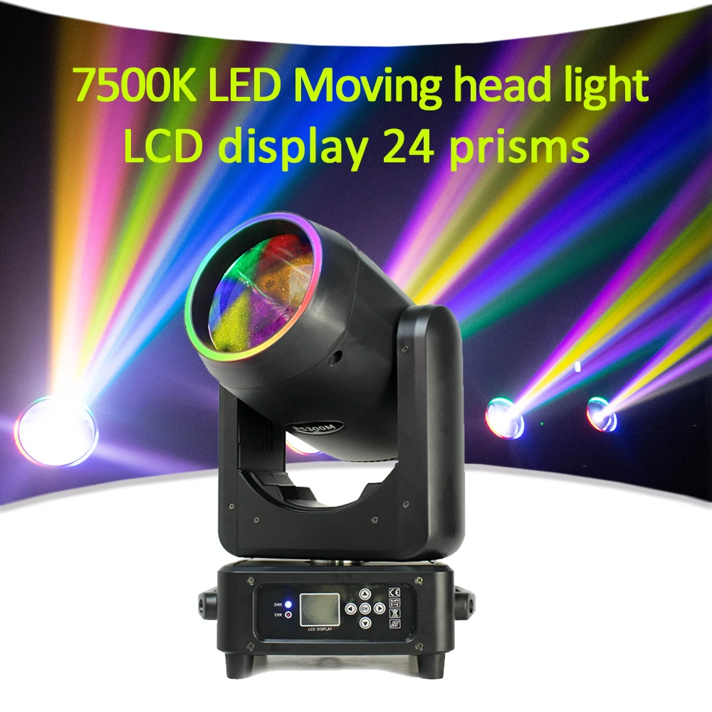 7500K LED Strobe Moving head light 18 Patterns 24 prisms DMX Auto Control LCD display 50,000h Concert Party show Dj disco Stage
7500K LED Strobe Moving head light 18 Patterns 24 prisms DMX Auto Control LCD display 50,000h Concert Party show Dj disco Stage