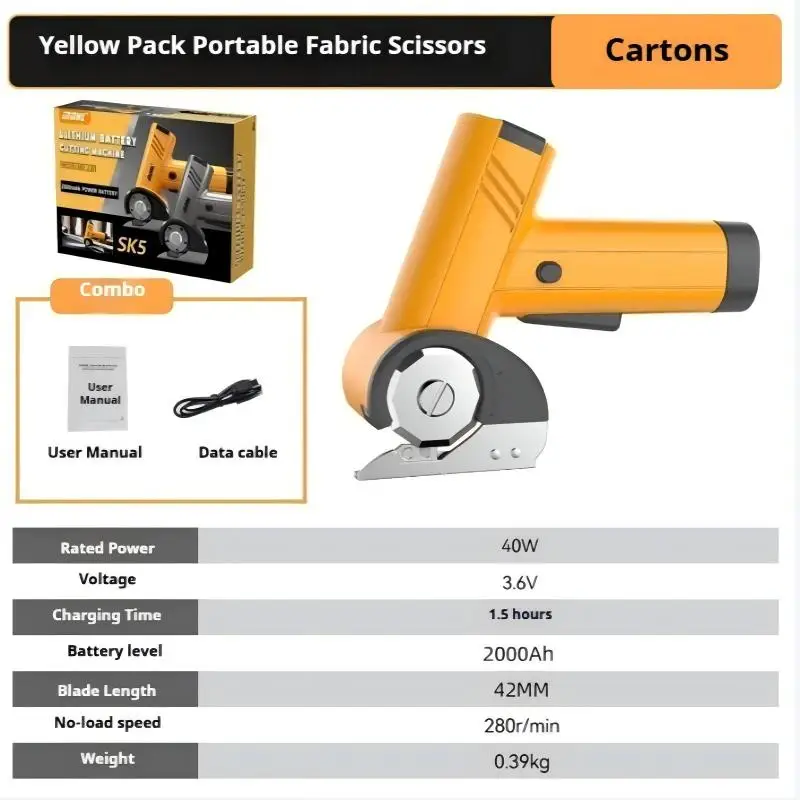 New 2000mAh Electric Rotary Cutter Cordless Electric Scissors Smooth Slitting Fabric/Leather/Paper
New 2000mAh Electric Rotary Cutter Cordless Electric Scissors Smooth Slitting Fabric/Leather/Paper