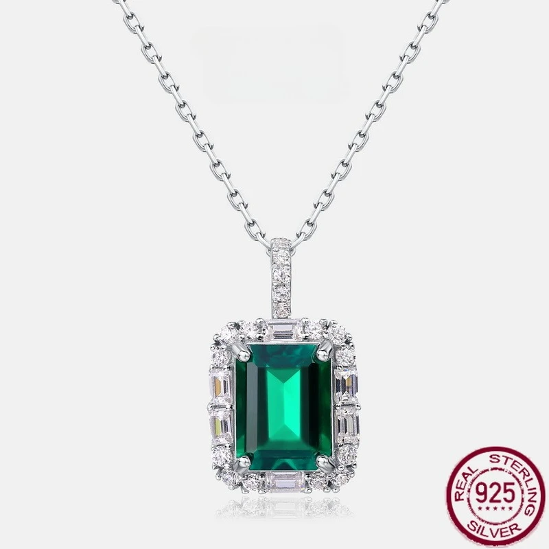 New S925 pure silver luxury gemstone emerald light luxury necklace European and American fashion wedding jewelry
New S925 pure silver luxury gemstone emerald light luxury necklace European and American fashion wedding jewelry