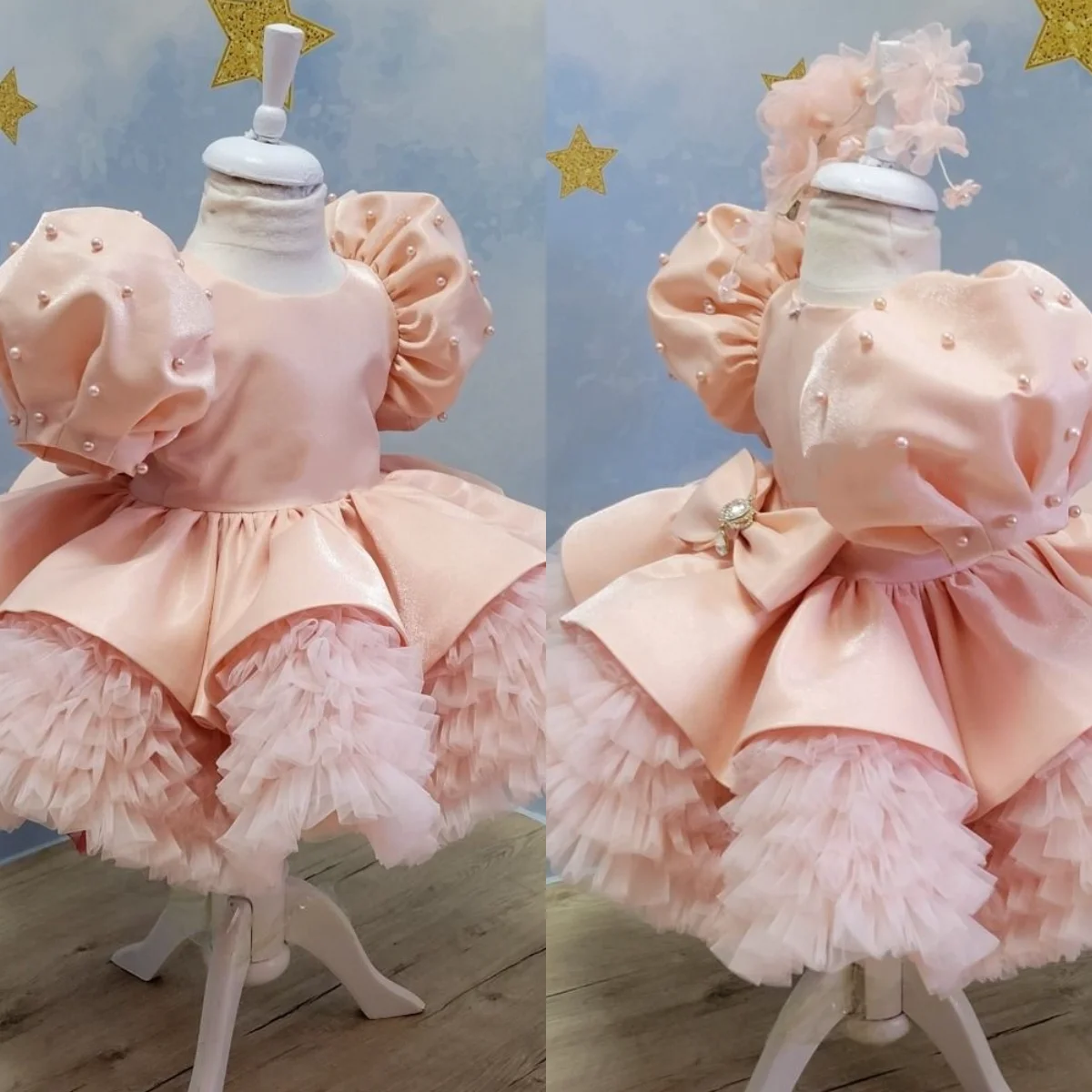 Pink Flower Girl Dress for Wedding Baby Girl Princess Pearl Dress Infant Toddler Child Puff Sleeve Birthday Party Gowns
Pink Flower Girl Dress for Wedding Baby Girl Princess Pearl Dress Infant Toddler Child Puff Sleeve Birthday Party Gowns