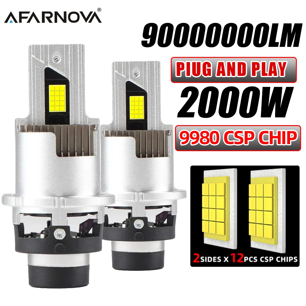 New Upgrade D2S D4S Led Car Headlights Bulb D2R D4R LED Car Light High Power 2000W Plug And Play 9980 CSP Chip Turbo Lamp 6000K
New Upgrade D2S D4S Led Car Headlights Bulb D2R D4R LED Car Light High Power 2000W Plug And Play 9980 CSP Chip Turbo Lamp 6000K