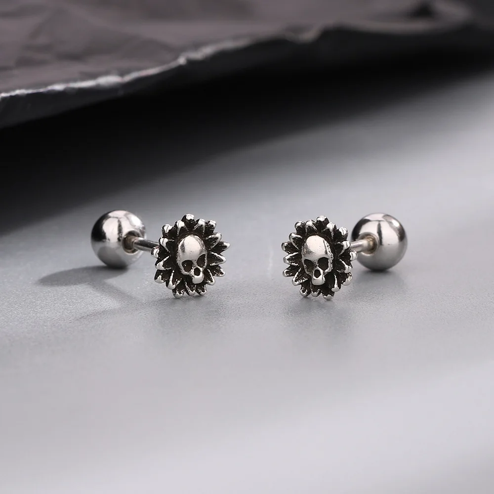 Real 925 Sterling Silver Retro Sun Skull Screw Stud Earrings for Women Fine Jewelry Light Luxury Allergy Minimalist Accessories
Real 925 Sterling Silver Retro Sun Skull Screw Stud Earrings for Women Fine Jewelry Light Luxury Allergy Minimalist Accessories