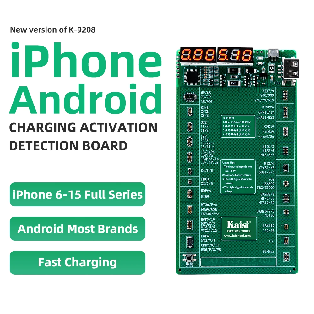 Kaisi 9208 ПАНЕЛЬ ОБНАРУЖЕНИЯ активации батареи для iPhone 13 12 11 X XS XR 8 7 6 Max Pro Android Phone Samsung XiaoMi Huawei VIVO
Kaisi 9208 ПАНЕЛЬ ОБНАРУЖЕНИЯ активации батареи для iPhone 13 12 11 X XS XR 8 7 6 Max Pro Android Phone Samsung XiaoMi Huawei VIVO