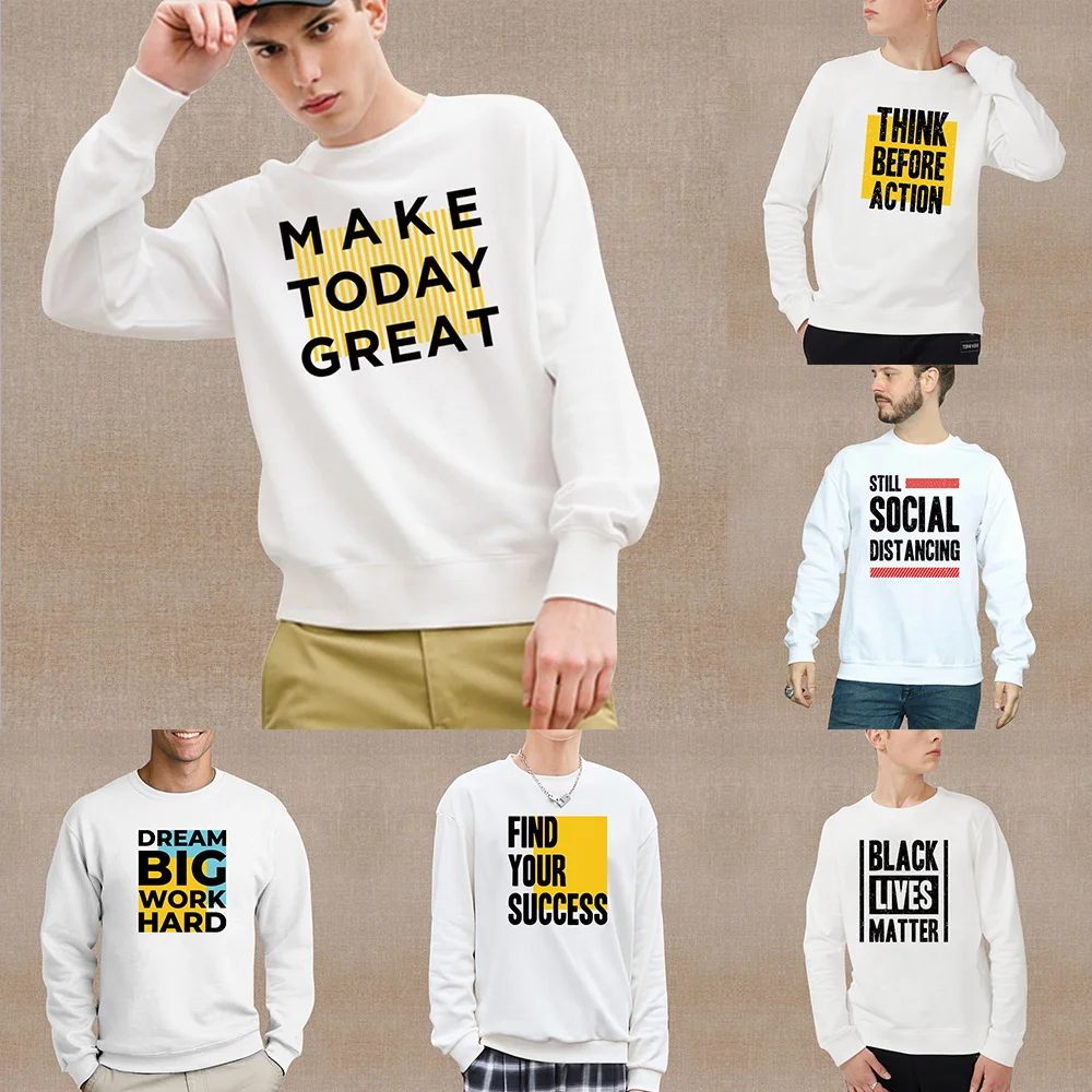 Word Printed Round Neck Sweatshirt Fashion Loose Harajuku Pullover Tops Men Spring Autumn Comfortable Streetwear Long Sleeve Top
Word Printed Round Neck Sweatshirt Fashion Loose Harajuku Pullover Tops Men Spring Autumn Comfortable Streetwear Long Sleeve Top
