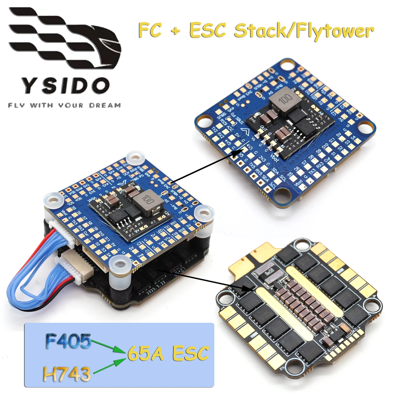 Полетный контроллер YSIDO F405-HDTE F4 H743 со встроенным двойным BEC, OSD, Blackbox и стеком ESC AM32 65A для FPV-дронов дальнего радиуса действия и гоночных квадрокоптеров
Полетный контроллер YSIDO F405-HDTE F4 H743 со встроенным двойным BEC, OSD, Blackbox и стеком ESC AM32 65A для FPV-дронов дальнего радиуса действия и гоночных квадрокоптеров