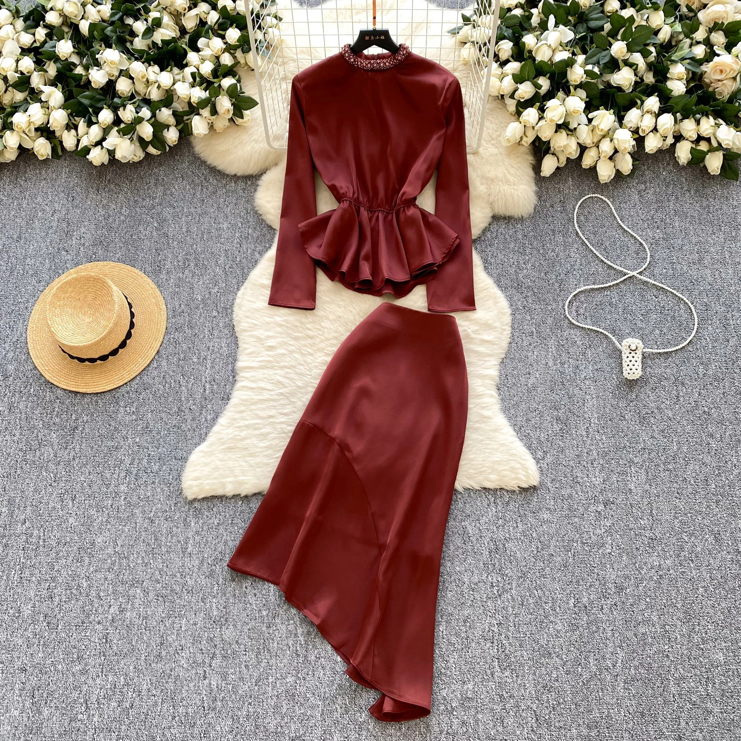 Women Summer Solid Color asymmetrical satin slim Fashion Set Strap Casual Two Piece Set women clothing
Women Summer Solid Color asymmetrical satin slim Fashion Set Strap Casual Two Piece Set women clothing