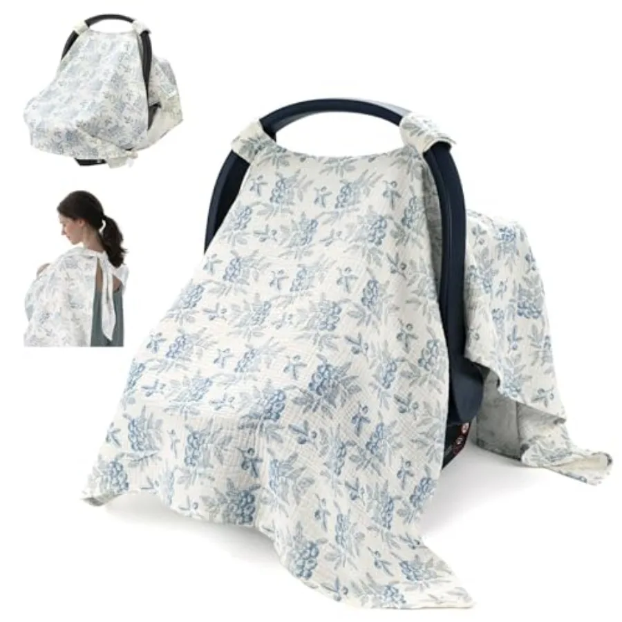 SERAPHY 2-in-1 Muslin Baby Car Seat Cover and Nursing Cover, Soft Lightweight Breastfeeding Cover for Boys and Girls, Breathabl
SERAPHY 2-in-1 Muslin Baby Car Seat Cover and Nursing Cover, Soft Lightweight Breastfeeding Cover for Boys and Girls, Breathabl