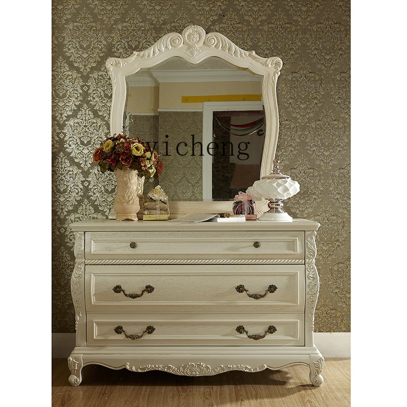 ZK American dresser white European retro solid wood carving flower makeup table mirror stool combination simple European
ZK American dresser white European retro solid wood carving flower makeup table mirror stool combination simple European