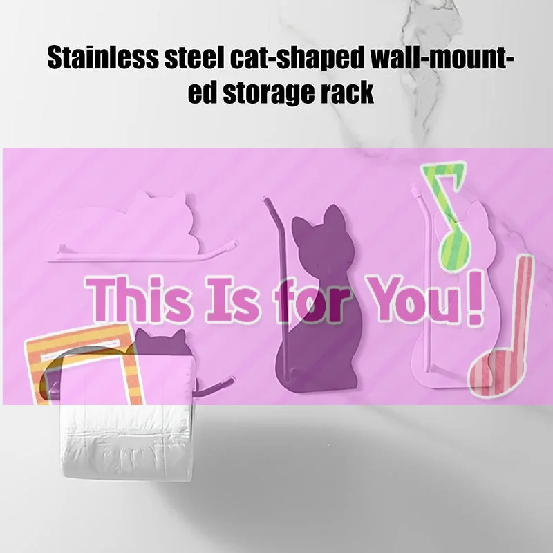 【HMA】Stainless Steel Cat-shaped Tissue Holder, Self-adhesive Bathroom And Kitchen Organizer, Space-saving Toilet Tissue Holder
【HMA】Stainless Steel Cat-shaped Tissue Holder, Self-adhesive Bathroom And Kitchen Organizer, Space-saving Toilet Tissue Holder