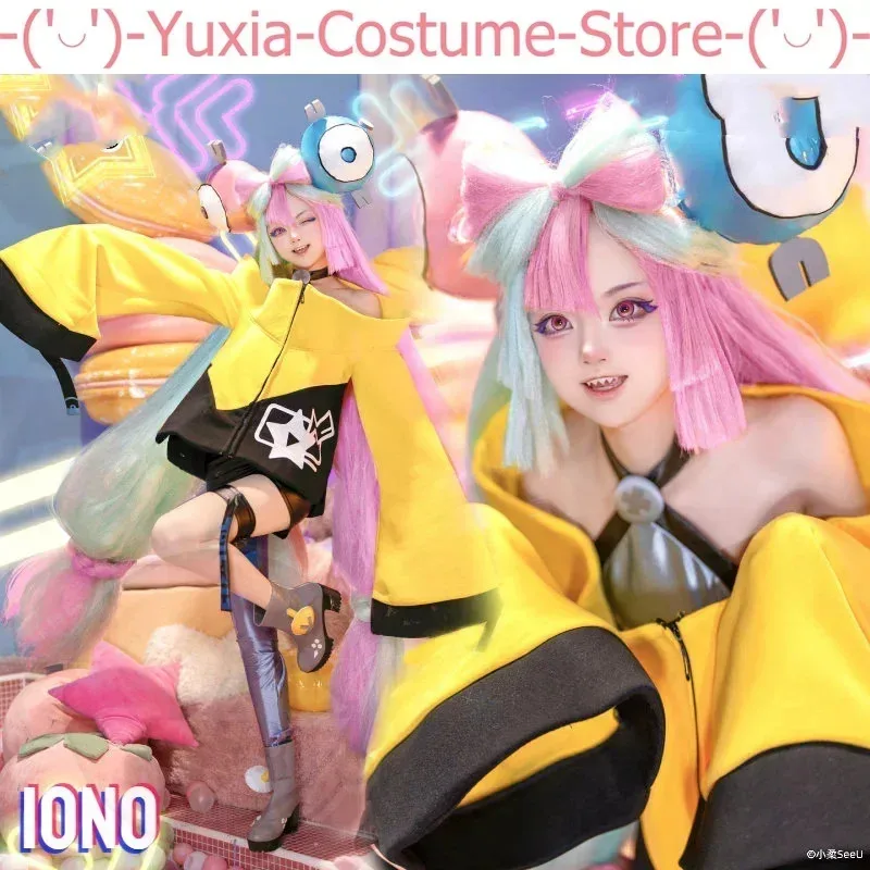 Игра Scarlet and Violet Iono Косплей Костюм Game Cos Scarlet/Violet Косплей Лидер тренажерного зала Iono Костюм и парик для косплея 
Игра Scarlet and Violet Iono Косплей Костюм Game Cos Scarlet/Violet Косплей Лидер тренажерного зала Iono Костюм и парик для косплея