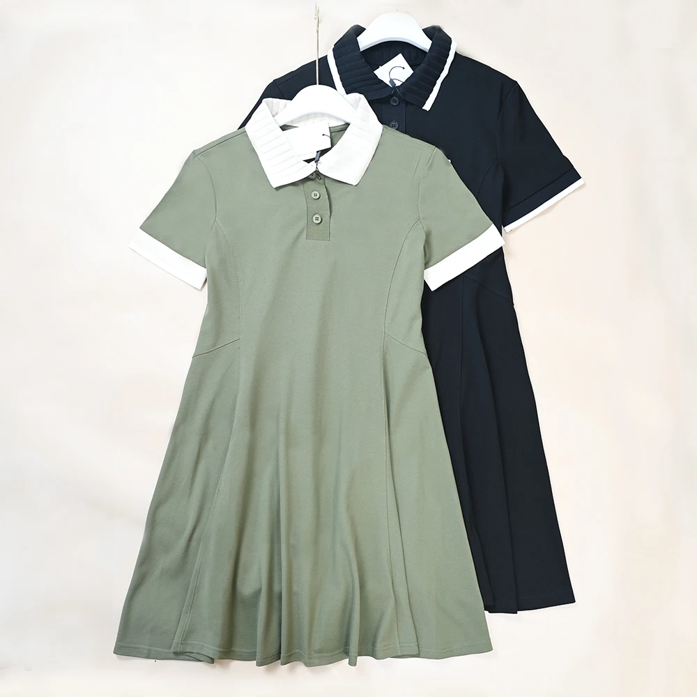 Summer New Women's Fashion Personality Collar Short Sleeve Slimming Dress Color Block Casual Style A-Line Skirt
Summer New Women's Fashion Personality Collar Short Sleeve Slimming Dress Color Block Casual Style A-Line Skirt