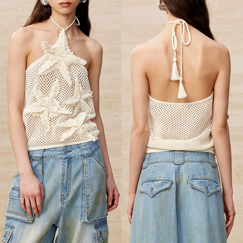 2024 Summer New Star Crochet Hanging Neck Strap Vest for Women's Hollow Out Sleeveless Backless Sexy Knitted Tank Top
2024 Summer New Star Crochet Hanging Neck Strap Vest for Women's Hollow Out Sleeveless Backless Sexy Knitted Tank Top