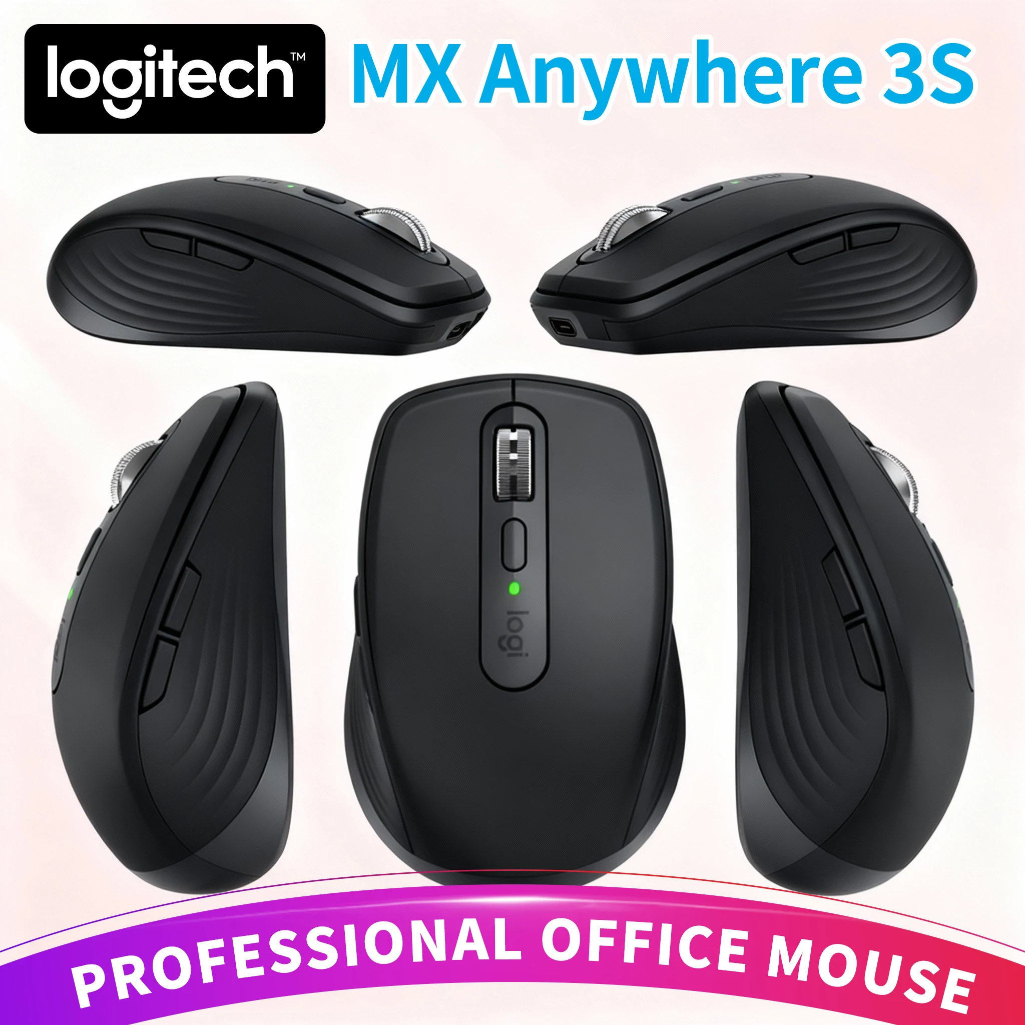 Logitech MX Anywhere 3S Silent Wireless Mouse Multi-Device Bluetooth 2.4GHz 4000 DPI For Laptop Desktop Windows Mac Office Work