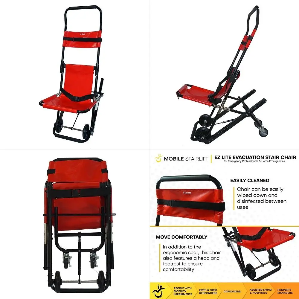 LITE Evacuation Foldable Stair Lift Chair Portable Stair Chair for Senior or Disabled Patient Transport Lightweight First Respo
LITE Evacuation Foldable Stair Lift Chair Portable Stair Chair for Senior or Disabled Patient Transport Lightweight First Respo