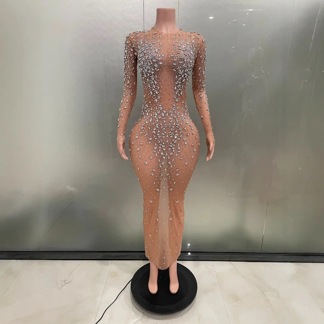Real Photo Women Sexy Daring See Through Crystal Tulle Ankle Length Long Celebrity Evening Club Party Bodycon Dresses One Piece
Real Photo Women Sexy Daring See Through Crystal Tulle Ankle Length Long Celebrity Evening Club Party Bodycon Dresses One Piece