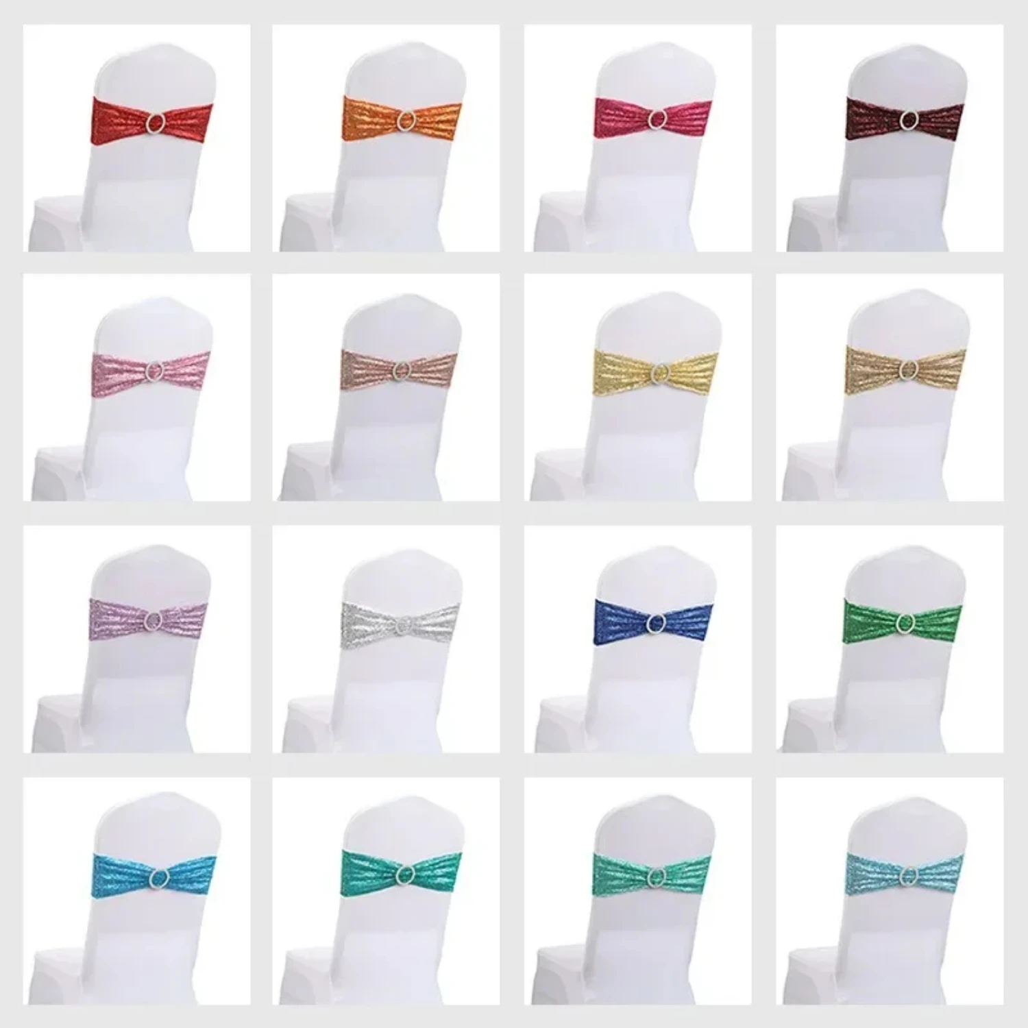 20Pcs Chair Sashes Sequin Stretchy Decorative Bows One-Sided Sequins Decor Wedding Party Chair Cover Sash Decorations
20Pcs Chair Sashes Sequin Stretchy Decorative Bows One-Sided Sequins Decor Wedding Party Chair Cover Sash Decorations