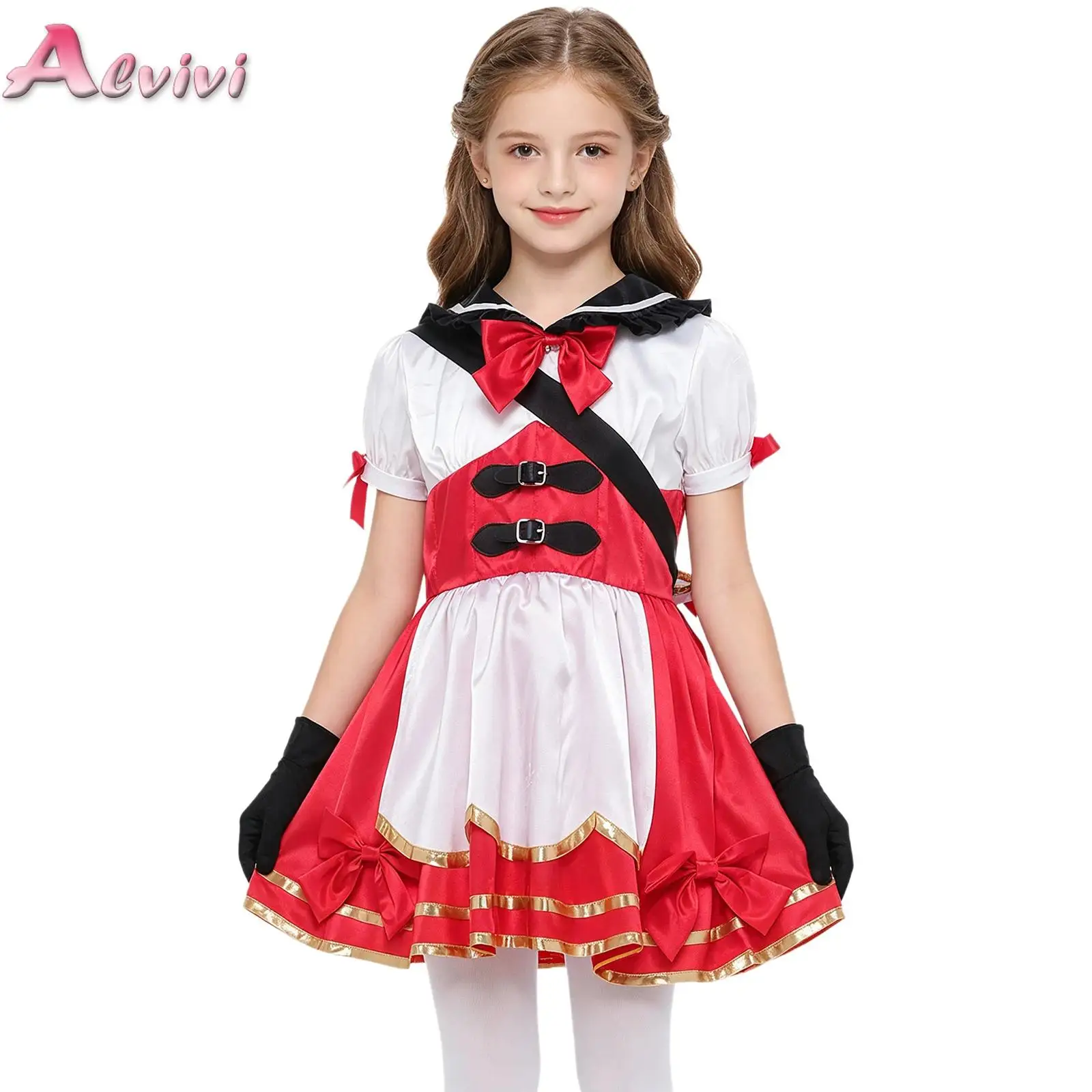 Kids Girls Game Character Cosplay Dress Bow A-line College Style Dress with Bag and Gloves Set for Halloween Carnival Masquerade
Kids Girls Game Character Cosplay Dress Bow A-line College Style Dress with Bag and Gloves Set for Halloween Carnival Masquerade