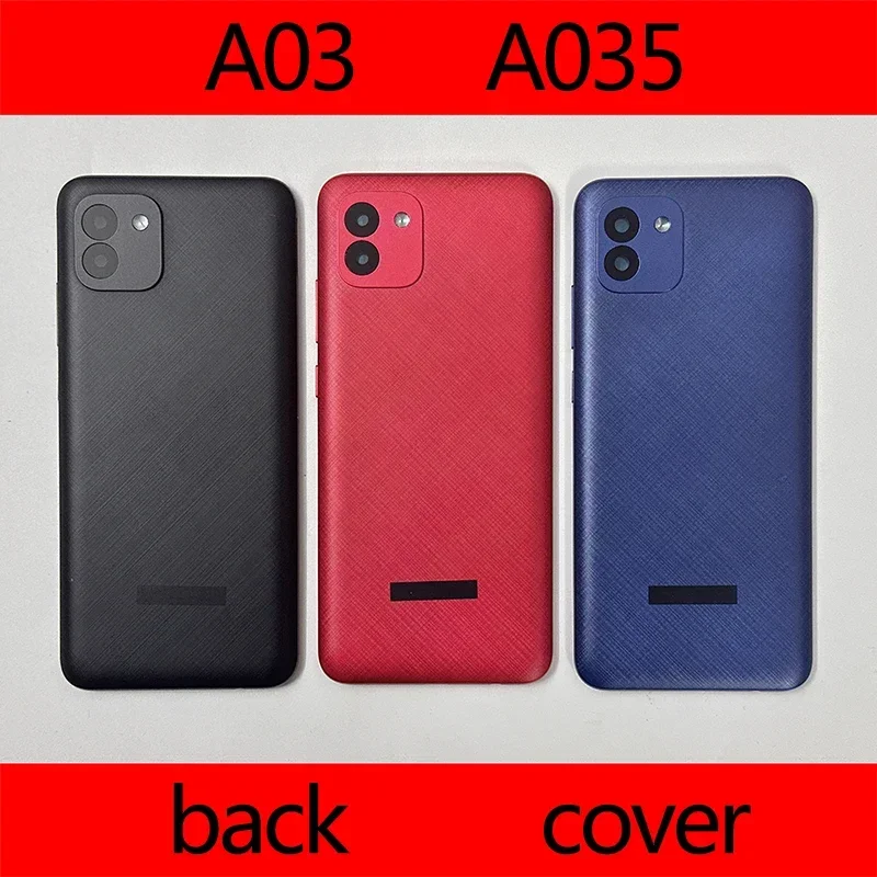 Back cover for Samsung Galaxy A03 A035 housing case battery panel chassis lid Real side buttons replacement
Back cover for Samsung Galaxy A03 A035 housing case battery panel chassis lid Real side buttons replacement