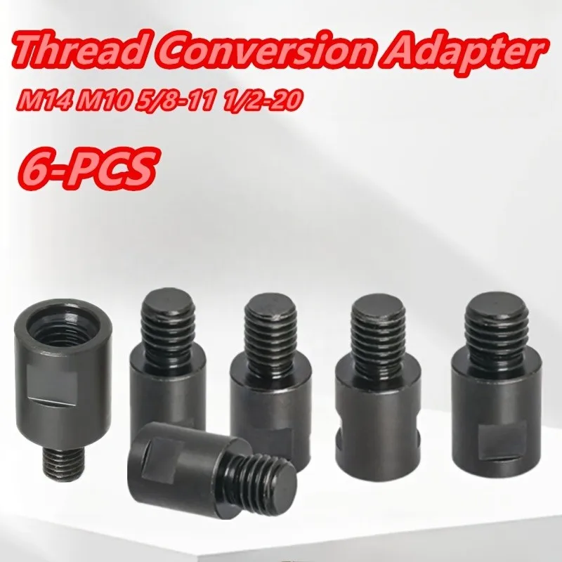 6PC Metal Thread Adapter Set – M14, 5/8"-11, M10, 1/2"-20 for Angle Grinders & Polishers
6PC Metal Thread Adapter Set – M14, 5/8"-11, M10, 1/2"-20 for Angle Grinders & Polishers
