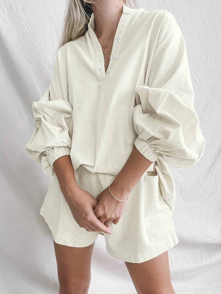 Marthaqiqi Loose Women Nightwear 2 Piece Suit Sexy O-Neck Sleepwear Long Sleeve Pajamas Shorts Causal Ladies Cotton Nightie Set
Marthaqiqi Loose Women Nightwear 2 Piece Suit Sexy O-Neck Sleepwear Long Sleeve Pajamas Shorts Causal Ladies Cotton Nightie Set