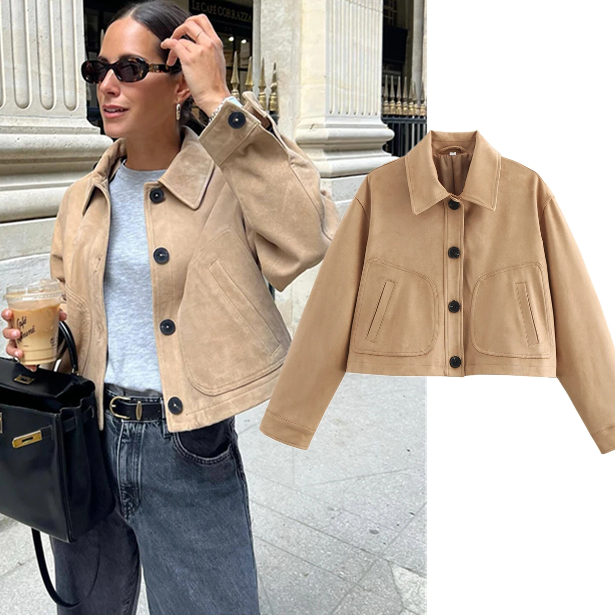 Maxdutti Minimalist Suede Single Breasted Jacket Coat Women Tops Vintage Big Pockets Straight Jacket Ladies
Maxdutti Minimalist Suede Single Breasted Jacket Coat Women Tops Vintage Big Pockets Straight Jacket Ladies