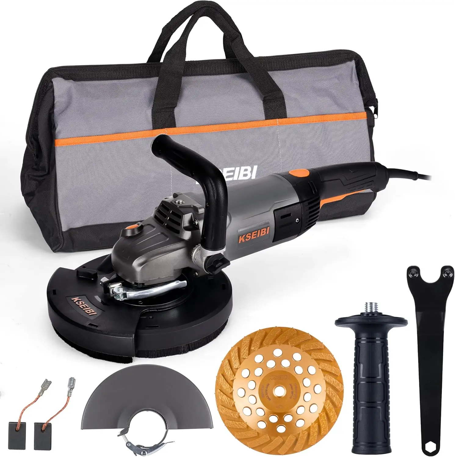 7 Inch Concrete Grinder with Dust Shroud, 2400W 15A Motor 6000RPM, Angle Grinder Kit for Concrete Grinding, Includes Diamond Cup
7 Inch Concrete Grinder with Dust Shroud, 2400W 15A Motor 6000RPM, Angle Grinder Kit for Concrete Grinding, Includes Diamond Cup