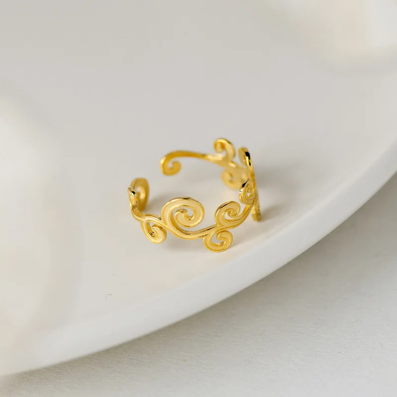 Ювелирные изделия из стерлингового серебра 925 пробы, открытое кольцо с листьями виноградной лозы и цветком для женщин, дизайнерские ювелирные изделия ручной работы, подарок 
Ювелирные изделия из стерлингового серебра 925 пробы, открытое кольцо с листьями виноградной лозы и цветком для женщин, дизайнерские ювелирные изделия ручной работы, подарок