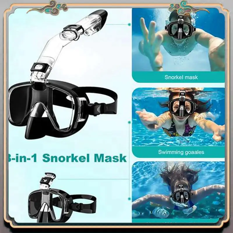 Durable Diving Mask Anti-Fog Snorkel Mask Set With Full Dry Top System For Free Swimming Professional Snorkeling Gear Adult Kids
Durable Diving Mask Anti-Fog Snorkel Mask Set With Full Dry Top System For Free Swimming Professional Snorkeling Gear Adult Kids