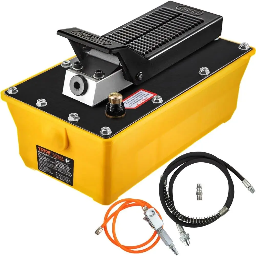 Air Hydraulic Pump 10000 PSI Foot Operated Hydraulic Pump 06 Gal Reservoir with Hose and Spray for Machinery Repair and Auto
Air Hydraulic Pump 10000 PSI Foot Operated Hydraulic Pump 06 Gal Reservoir with Hose and Spray for Machinery Repair and Auto