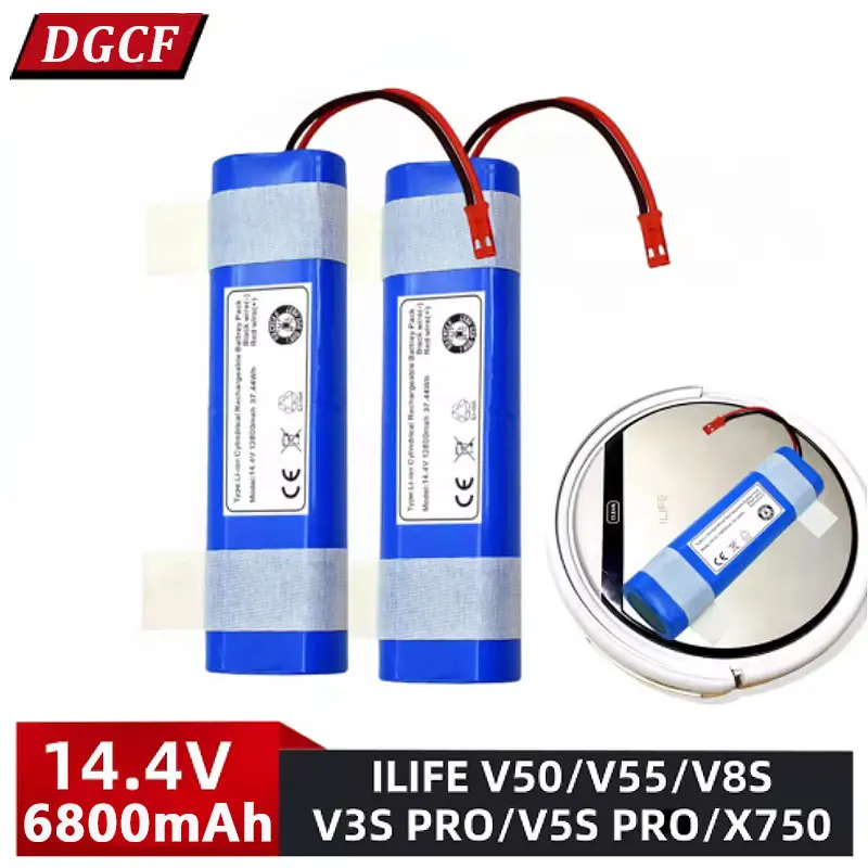14.4V 6800mAh 18650 Lithium-ion Replacement Battery for ILIFE V3s Pro V50 V5s Pro V8s X750 Robot Vacuum Cleaner Battery
14.4V 6800mAh 18650 Lithium-ion Replacement Battery for ILIFE V3s Pro V50 V5s Pro V8s X750 Robot Vacuum Cleaner Battery