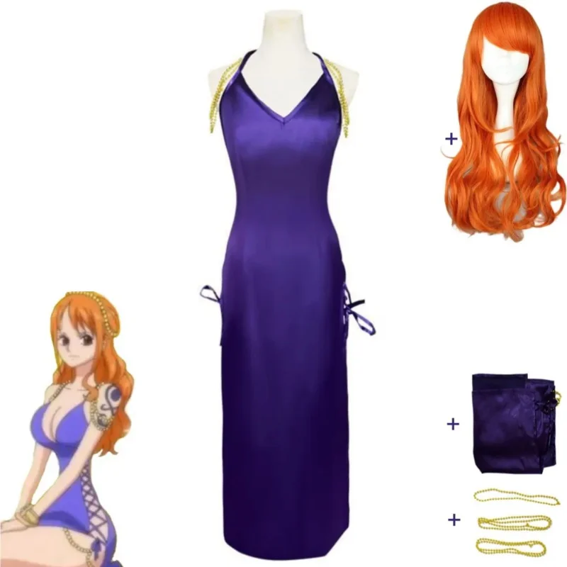 Anime Nami cosplay costume adult sexy women outfit purple tight split dress halloen Carnival party suit
Anime Nami cosplay costume adult sexy women outfit purple tight split dress halloen Carnival party suit