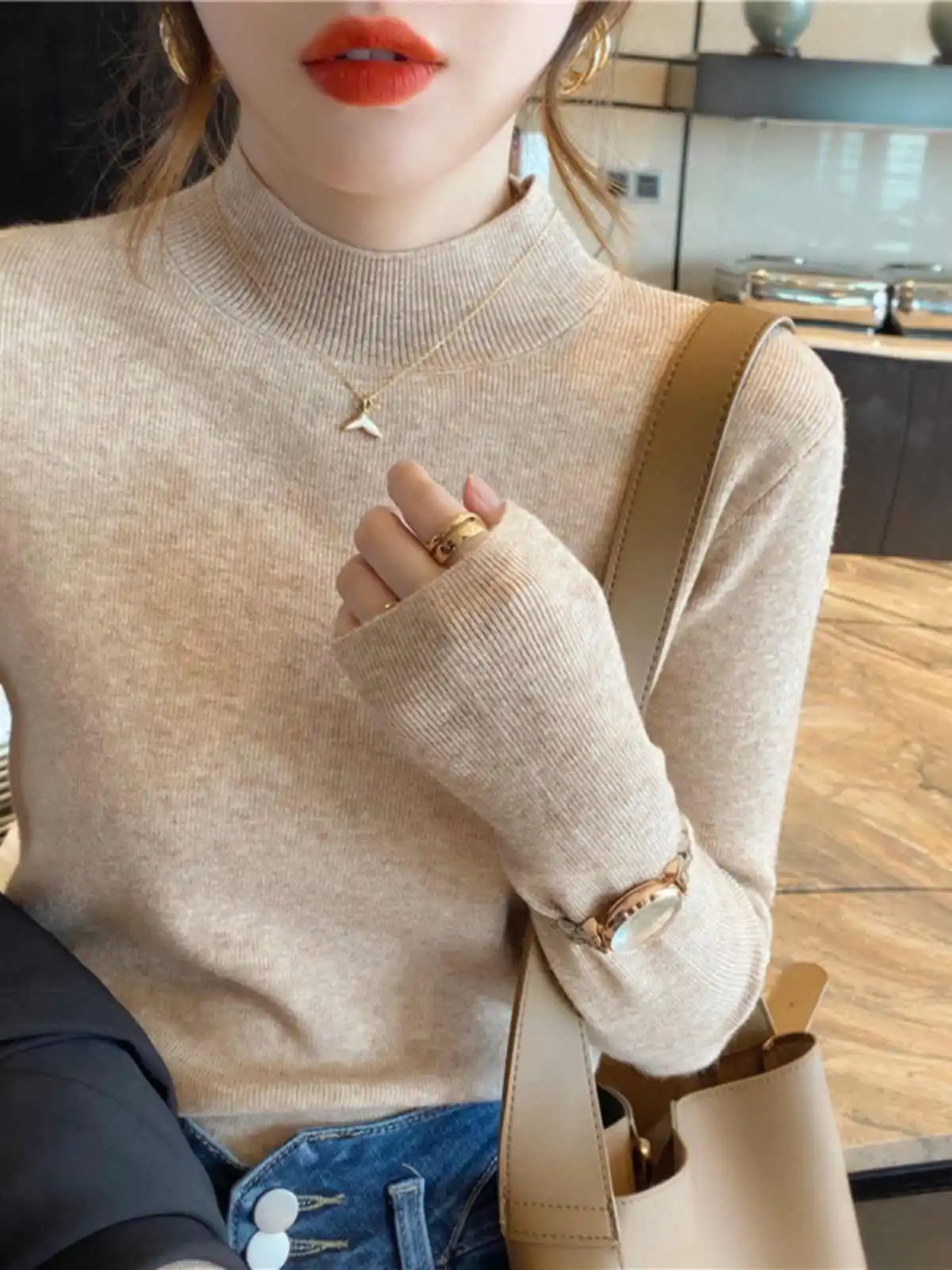 Women's Knitted Base Sweater Solid Color Half High Neck Sweater Slim Fit Long Sleeved Top 2024 Spring Autumn Winter New
Women's Knitted Base Sweater Solid Color Half High Neck Sweater Slim Fit Long Sleeved Top 2024 Spring Autumn Winter New