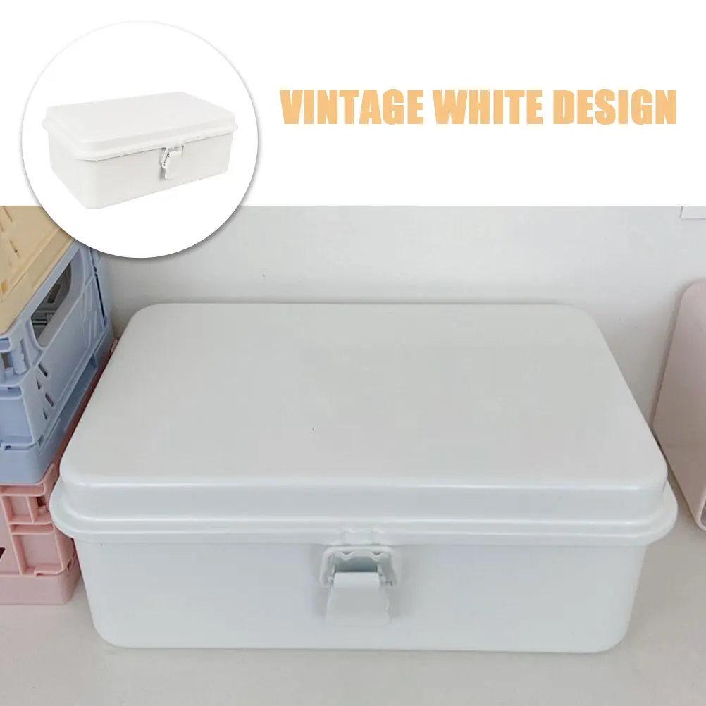 Vintage Style White Metal Storage Box Lockable Toolbox Durable Cold Rolled Steel Large Capacity Organizer Tool Box Reusable
Vintage Style White Metal Storage Box Lockable Toolbox Durable Cold Rolled Steel Large Capacity Organizer Tool Box Reusable