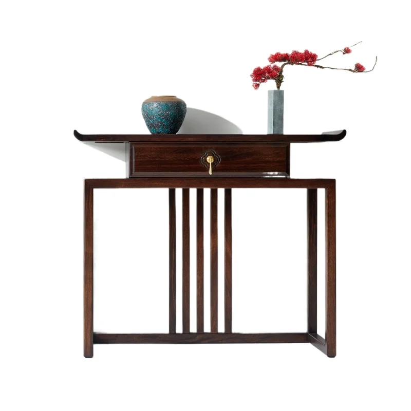*New Chinese style entrance front door entrance platform corridor against the wall ebony solid wood entrance table
*New Chinese style entrance front door entrance platform corridor against the wall ebony solid wood entrance table