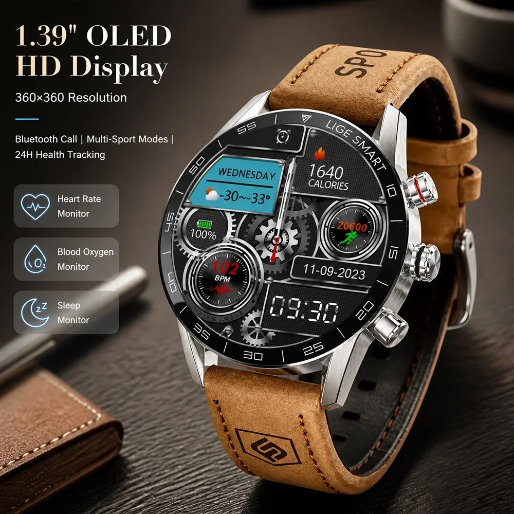 LIGE New Men Smart Watch Full Touch Screen BT Call Watches Heart Rate Sleep Monitor Waterproof Fitness Bracelet for Android iOS
LIGE New Men Smart Watch Full Touch Screen BT Call Watches Heart Rate Sleep Monitor Waterproof Fitness Bracelet for Android iOS