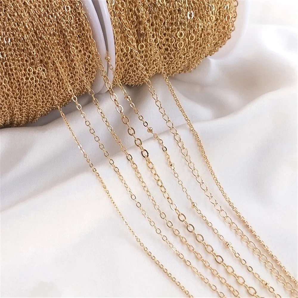 14K plated gold Color Chain Plated gold fine chain tassel O chain extension necklace bracelet material DIY accessories
14K plated gold Color Chain Plated gold fine chain tassel O chain extension necklace bracelet material DIY accessories