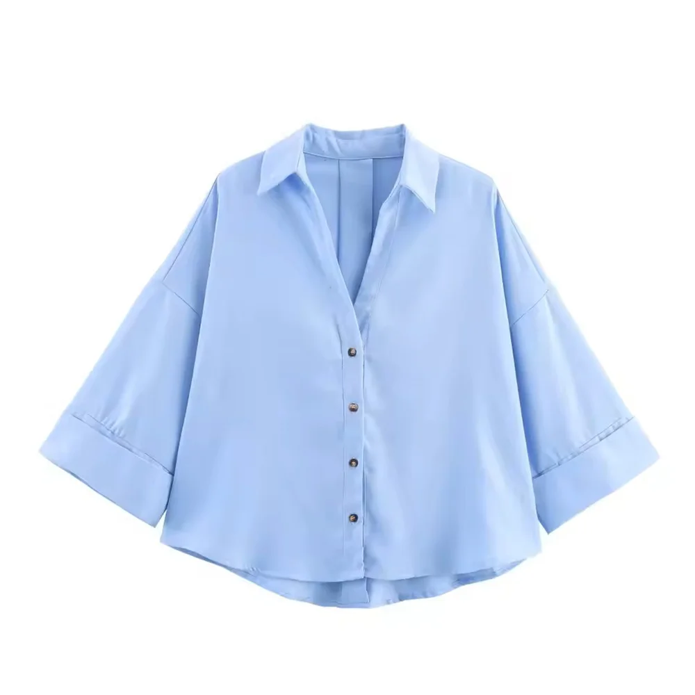 Women's Oversized Button Down Shirt Three Quarter Sleeve Casual Loose Blouse Soft Breathable Streetwear Office Daily Wear
Women's Oversized Button Down Shirt Three Quarter Sleeve Casual Loose Blouse Soft Breathable Streetwear Office Daily Wear